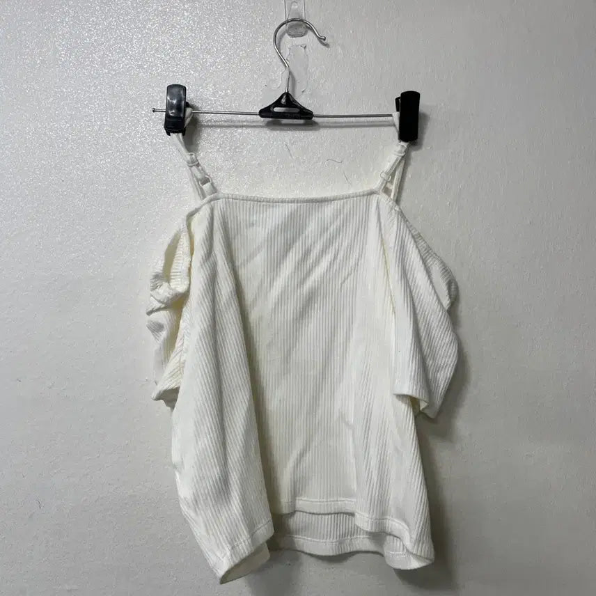 [SOLD OUT] 빈티지구 화이트 골지 오프숄더 반팔 가디건