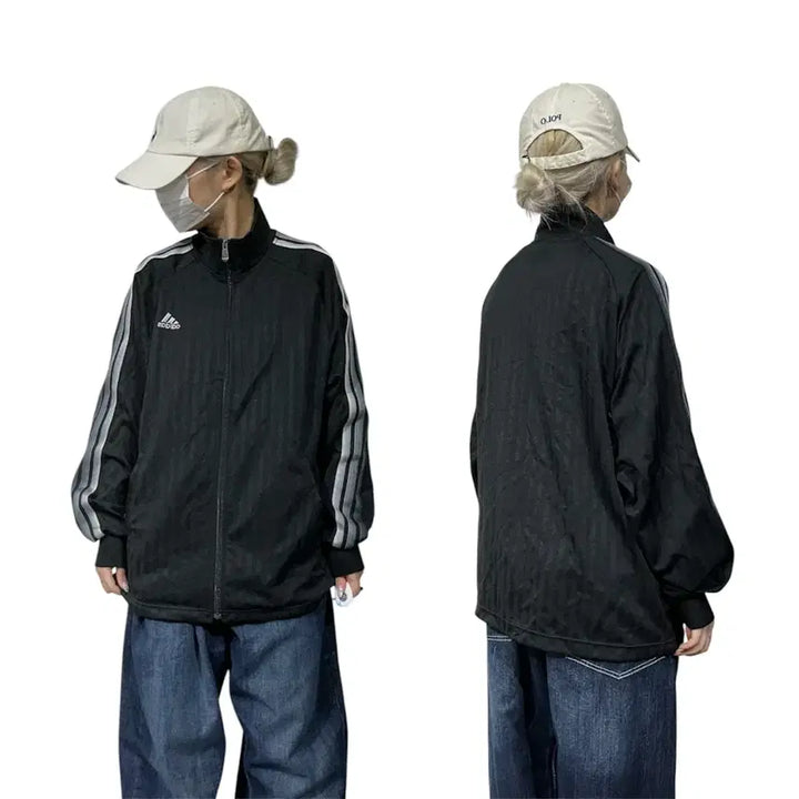 [BUNJANG] Adidas Old School Tricolor Track Top Jersey / 아디다스 블랙 오버핏 올드스쿨 삼선 트랙탑 져지 M