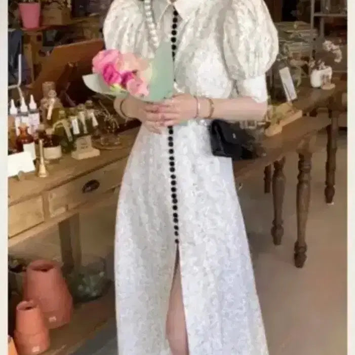 [BUNJANG] Seo Cookie Beige Austin Rose Dress / (상태좋음)서쿠키 베이지 오스틴 로즈 원피스 s