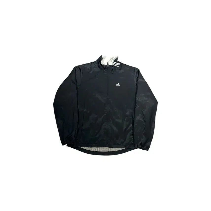 [BUNJANG] Adidas Black White Small Logo Windbreaker Jacket / 아디다스 블랙 화이트 스몰 로고 바람막이 자켓 S