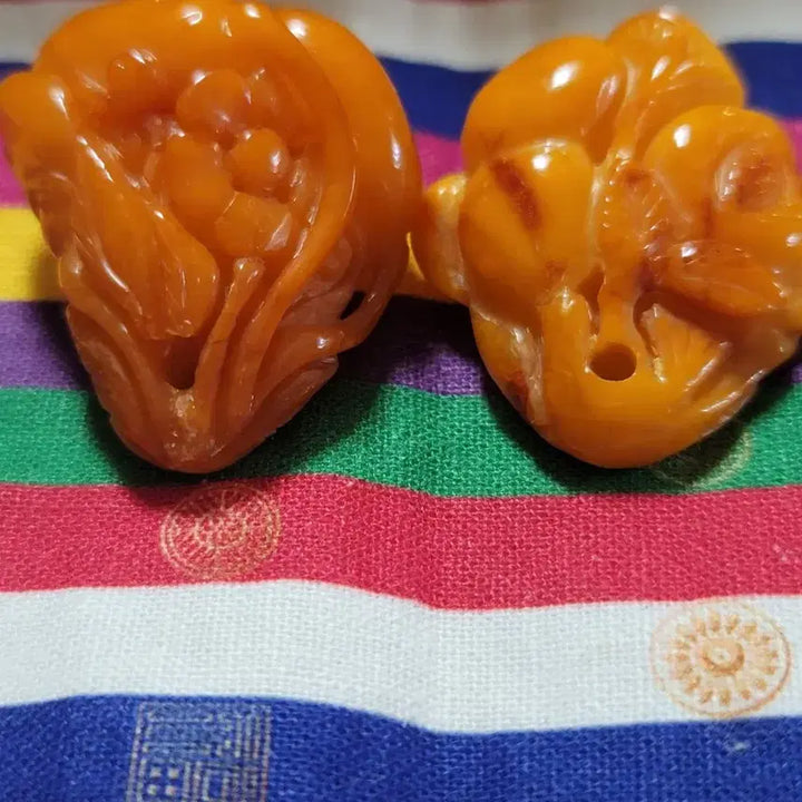[SOLD OUT] 천연 밀화호박 마고자단추세트