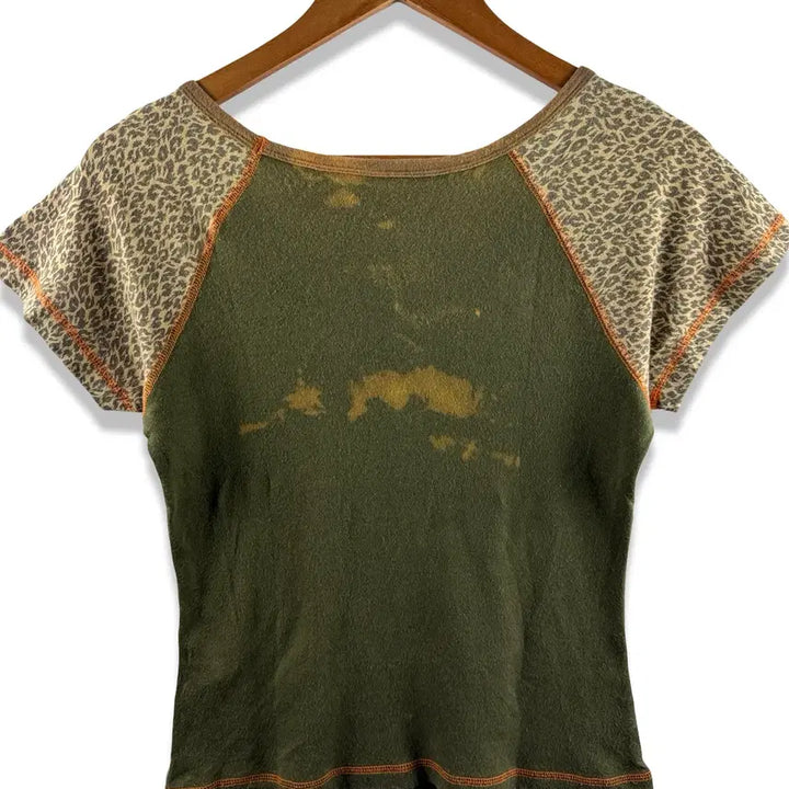 [BUNJANG] Leopard Print Raglan Top / JPN 레오파드 호피 나그랑 딱붙티2862