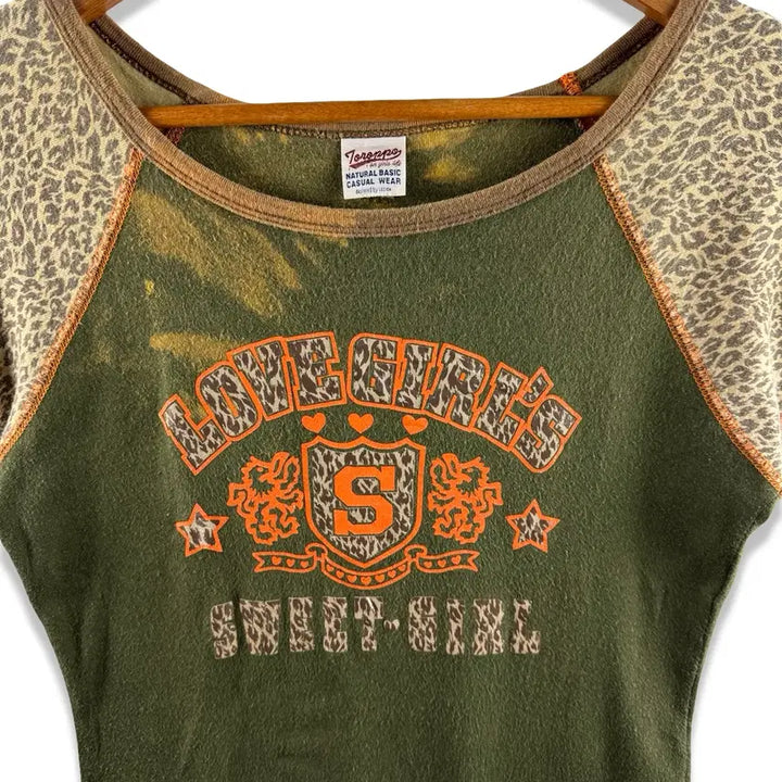 [BUNJANG] Leopard Print Raglan Top / JPN 레오파드 호피 나그랑 딱붙티2862