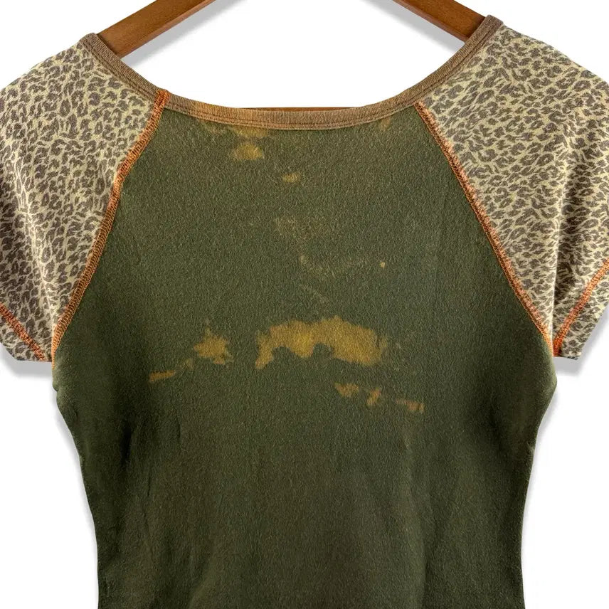 [BUNJANG] Leopard Print Raglan Top / JPN 레오파드 호피 나그랑 딱붙티2862