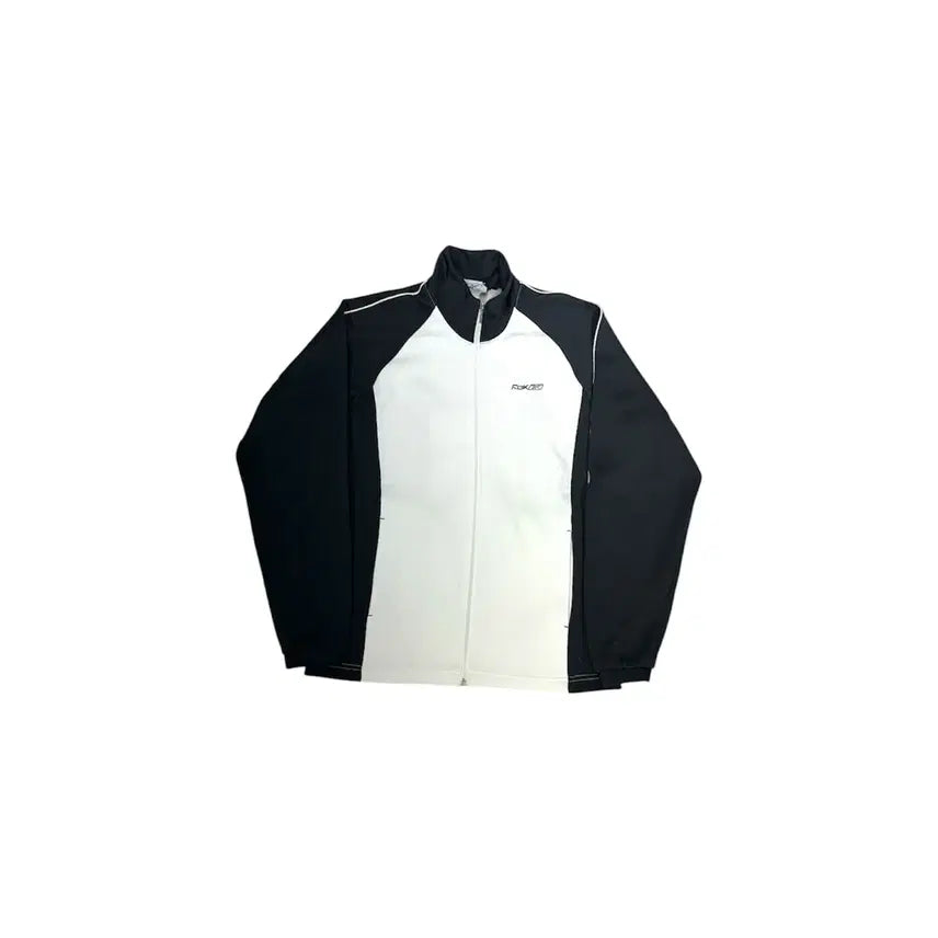 [BUNJANG] Reebok Old School Oversized Track Top Jersey / 리복 올드스쿨 오버핏 화이트 블랙 배색 트랙탑 져지 L
