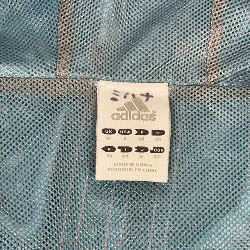 [BUNJANG] Adidas Blue White Three Stripes Hooded Windbreaker Jacket M / 아디다스 블루 화이트 삼선 대대장 후드 바람막이 자켓 M