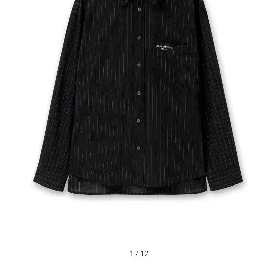 [BUNJANG] Wooyoungmi Striped Shirt Black / 우영미 스트라이프 셔츠 블랙 48사이즈