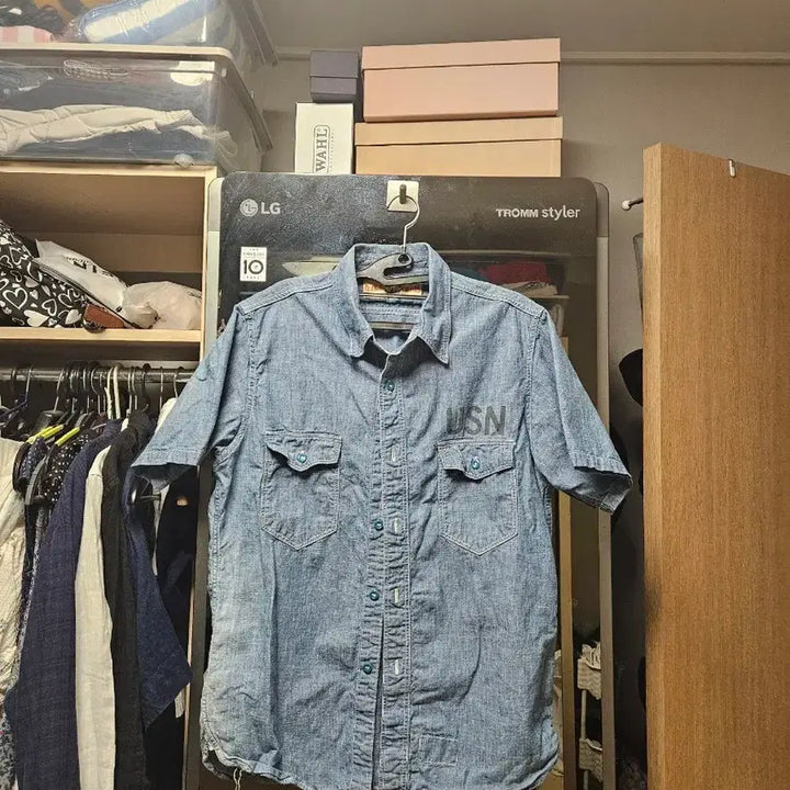 [SOLD OUT] 리얼맥코이 USN 샴브레이 반팔셔츠