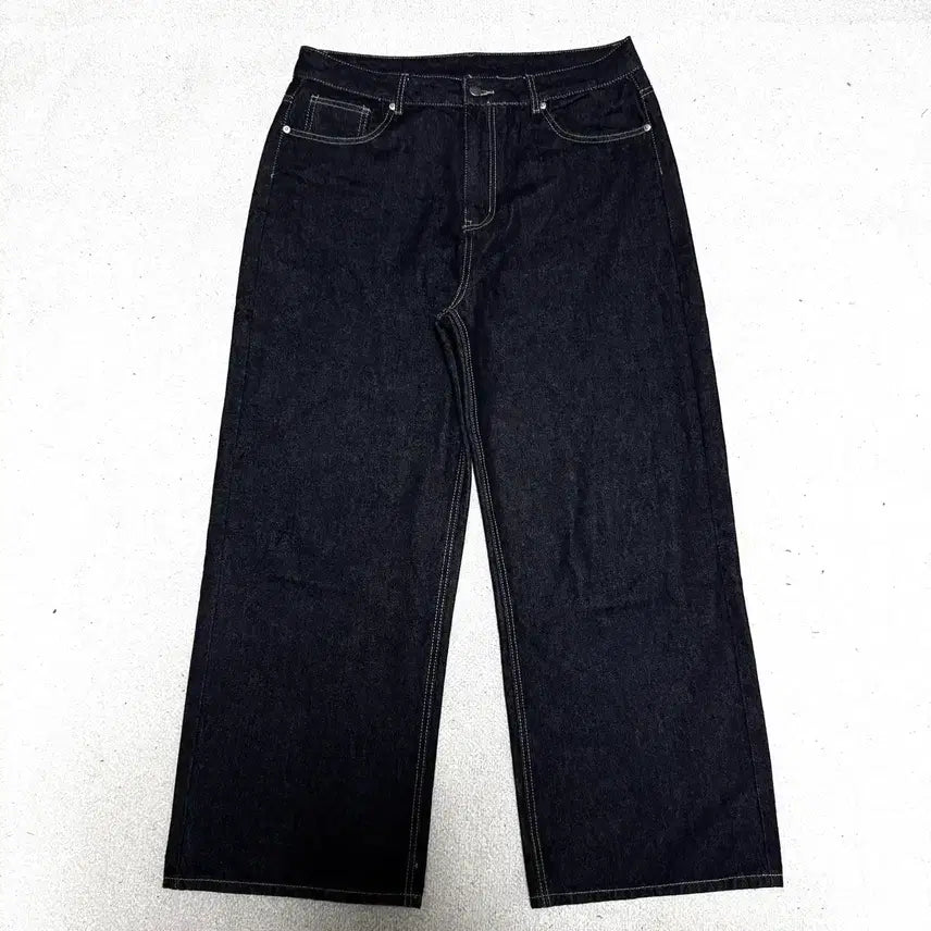 [BUNJANG] Ulifeg Wide Raw Denim Jeans / [34]유라이프지 노멀 와이드 생지 데님 팬츠 청바지