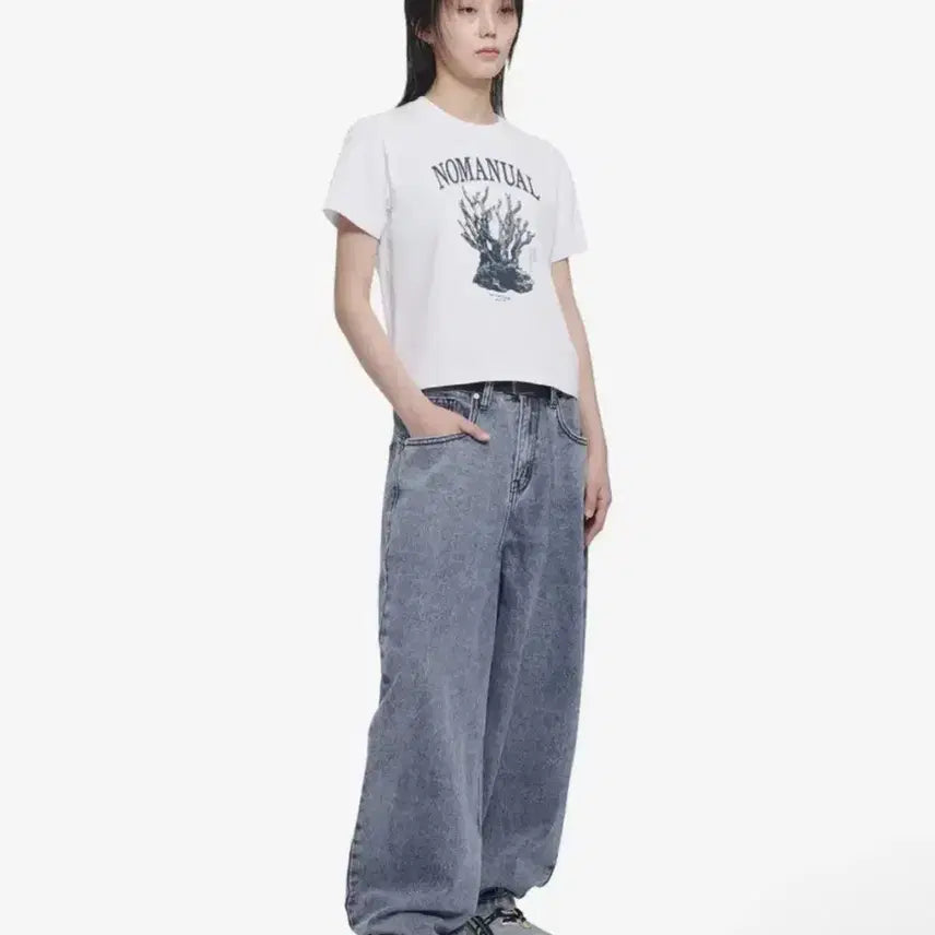 [BUNJANG] No Manual Raw Vision Denim Pants - White Blue / 노매뉴얼) RAW VISION DENIM PANTS - WHITE BLU
