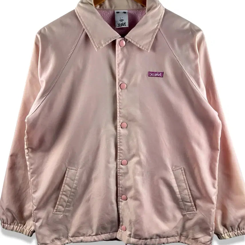 [BUNJANG] X-Girl Pink Printed Coach Jacket / JPN X-girl 프린팅 핑크 코치자켓2863