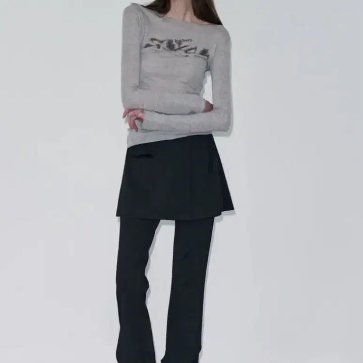 [BUNJANG] Leatherly Layered Skirt Pants - Black / (텍O 배포 새상품)레더리 레이어드 스커트 팬츠 m 블랙