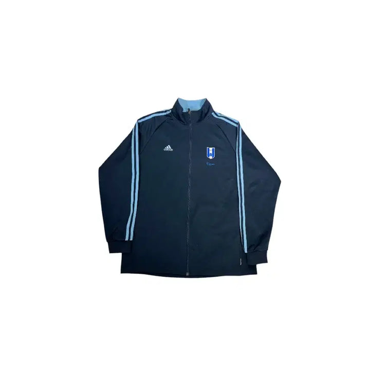 [SOLD OUT] 아디다스 네이비 스카이 블루 삼선 오버핏 올드스쿨 트랙탑 져지 2XL