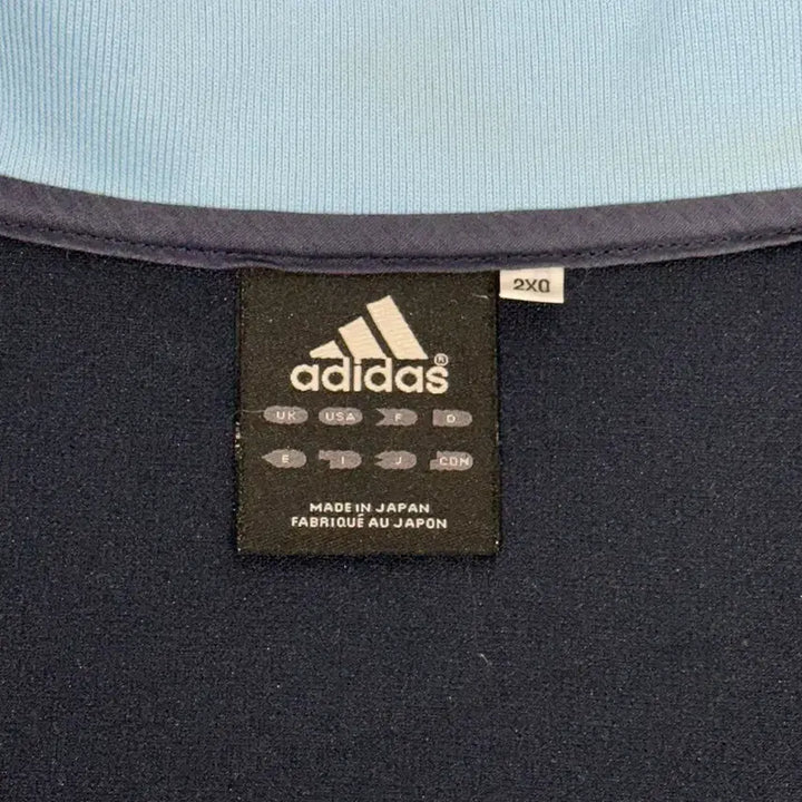 [SOLD OUT] 아디다스 네이비 스카이 블루 삼선 오버핏 올드스쿨 트랙탑 져지 2XL