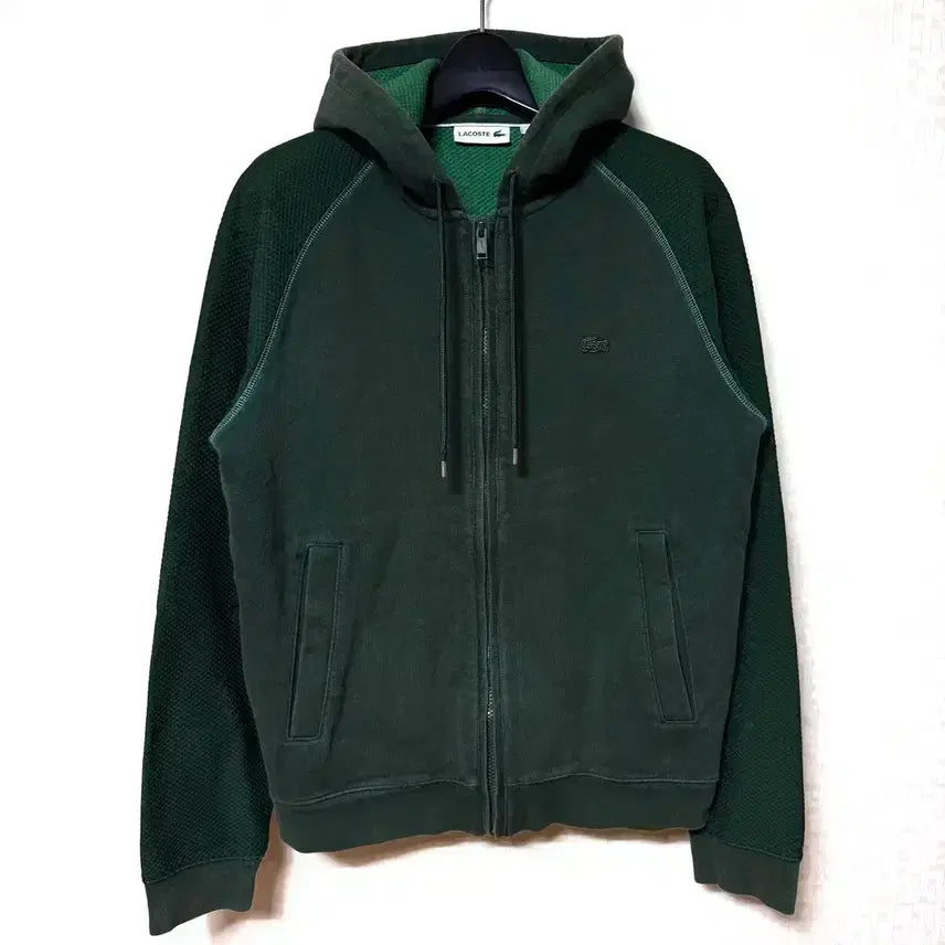 [BUNJANG] Lacoste Training Hooded Zip-up Jacket / [S,90]라코스테 트레이닝 후드집업 자켓 딥그린