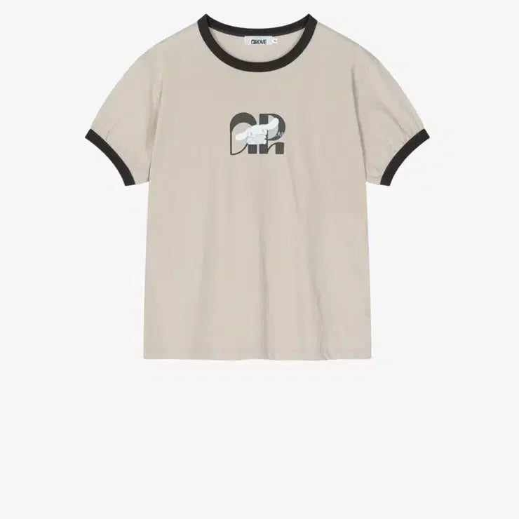 [BUNJANG] Grove Cinnamoroll Ringer T-shirt Beige / 그로브 시나모롤 링거 티셔츠 베이지