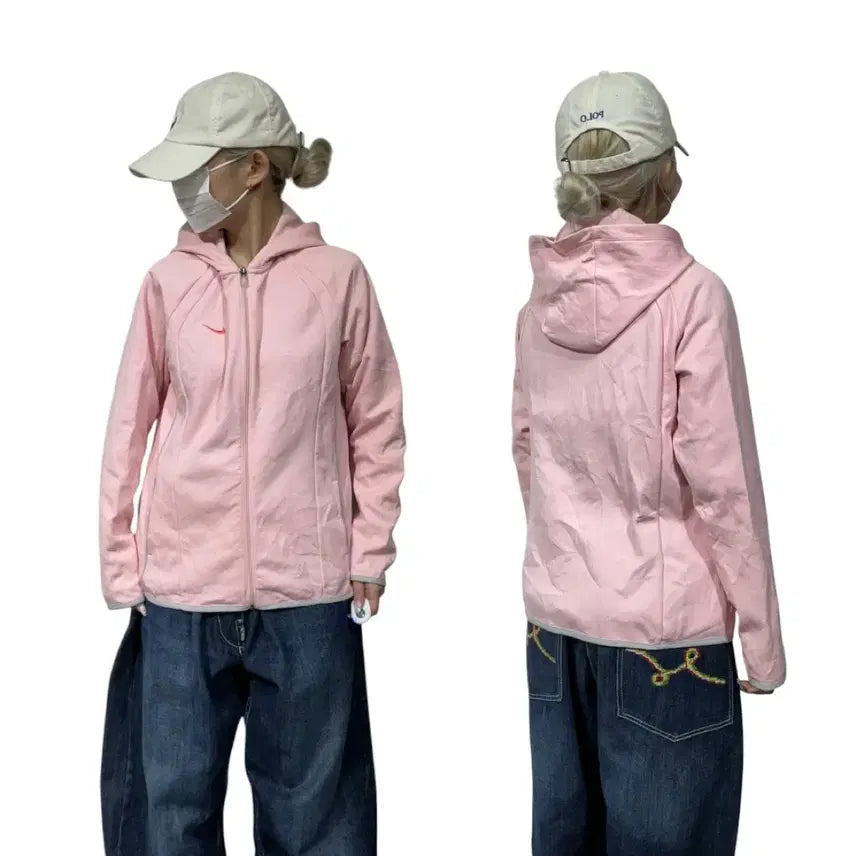 [BUNJANG] Nike Pink Logo Hoodie XL / 나이키 딸기우유 핑크 로고 후드집업 져지 XL