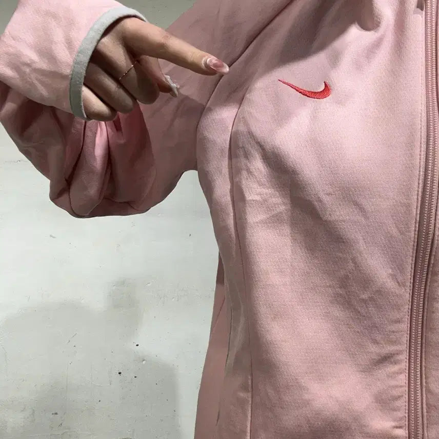 [BUNJANG] Nike Pink Logo Hoodie XL / 나이키 딸기우유 핑크 로고 후드집업 져지 XL