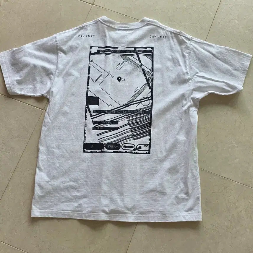 [BUNJANG] Cav Empt White Short Sleeve T-Shirt / 카브엠트 화이트 반팔