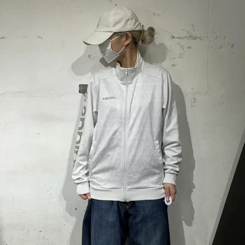 [BUNJANG] Adidas White Silver Old School Track Top Jersey M / 아디다스 화이트 실버 오버핏 올드스쿨 트랙탑 져지 M