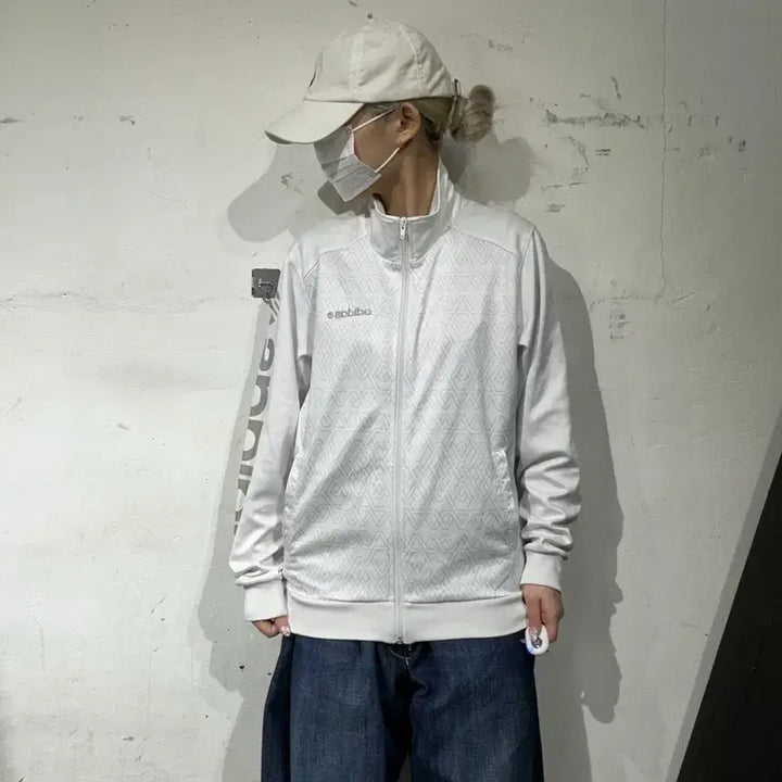 [BUNJANG] Adidas White Silver Old School Track Top Jersey M / 아디다스 화이트 실버 오버핏 올드스쿨 트랙탑 져지 M