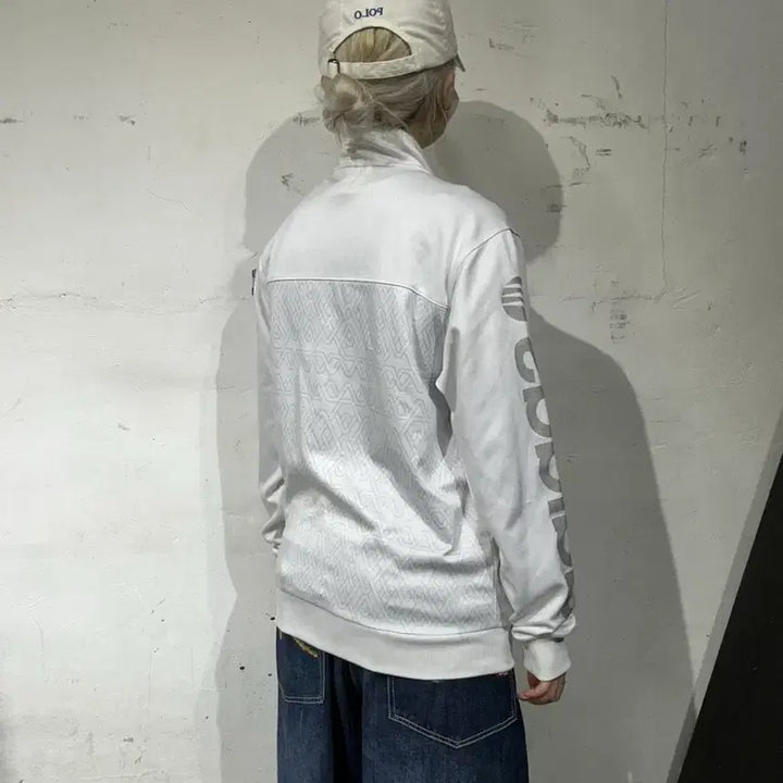 [BUNJANG] Adidas White Silver Old School Track Top Jersey M / 아디다스 화이트 실버 오버핏 올드스쿨 트랙탑 져지 M
