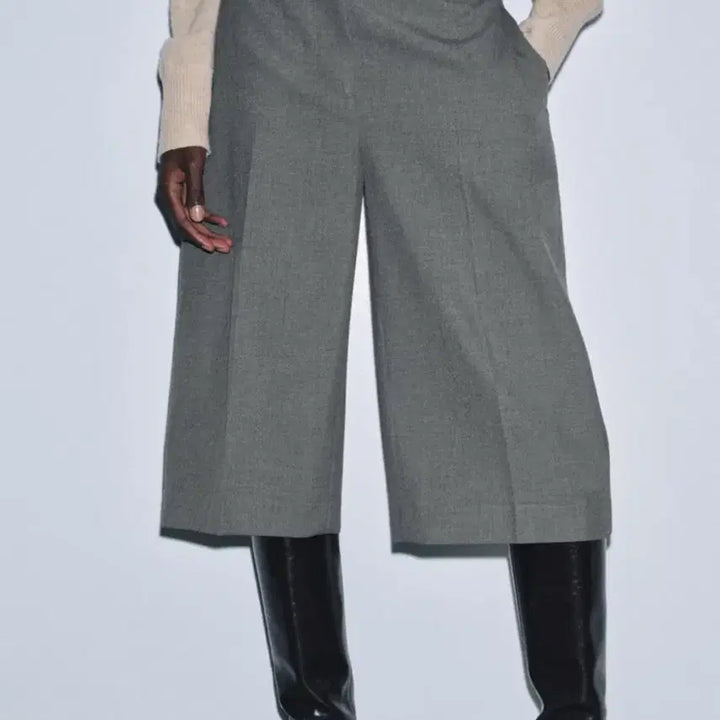 [BUNJANG] ZARA Soft Long Bermuda Pants Gray L / 자라 소프트 롱 버뮤다 팬츠 그레이 L