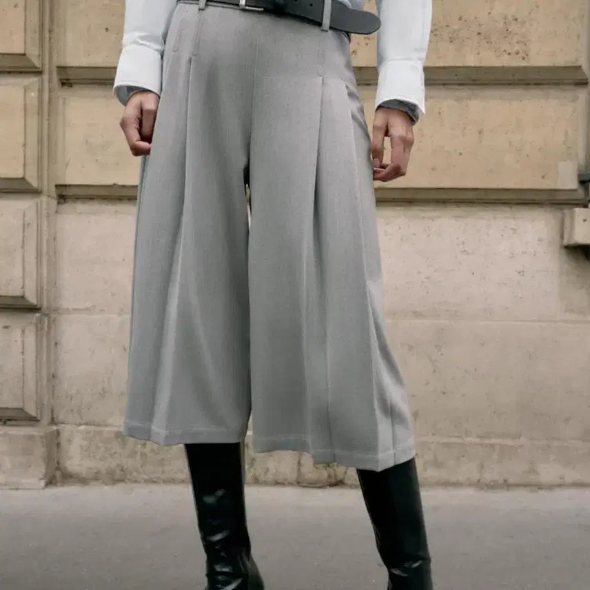 [BUNJANG] ZARA Soft Long Bermuda Pants Gray L / 자라 소프트 롱 버뮤다 팬츠 그레이 L