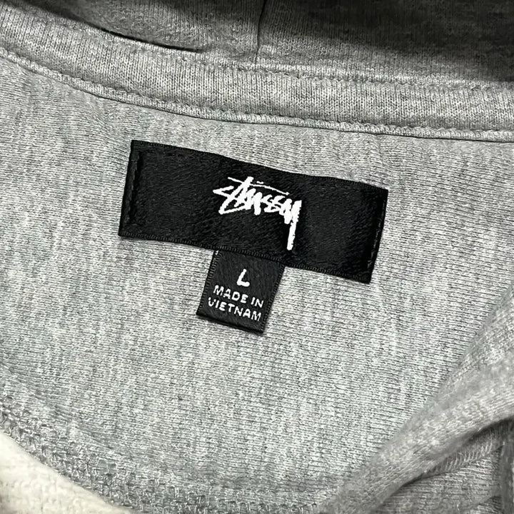 [SOLD OUT] [L] 스투시 스탁 로고 집업 후드 그레이 헤더
