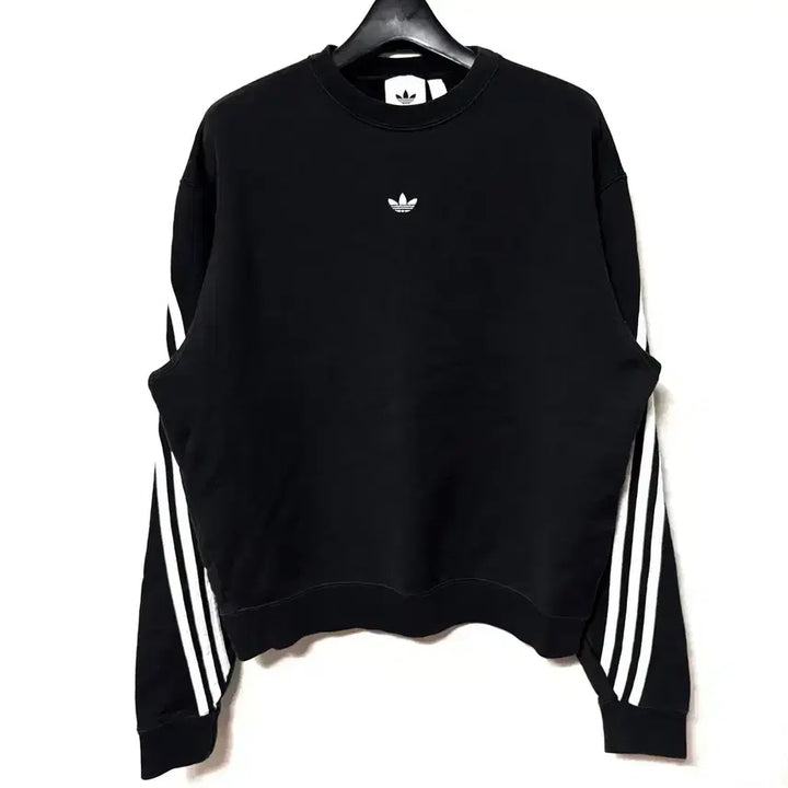 [BUNJANG] Adidas Firebird Three-Stripe Sweatshirt Black and White / [M,95]아디다스 파이어버드 삼선 맨투맨 검흰
