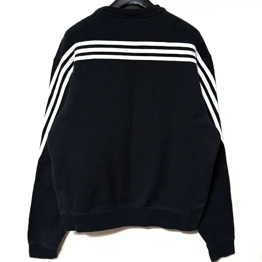 [BUNJANG] Adidas Firebird Three-Stripe Sweatshirt Black and White / [M,95]아디다스 파이어버드 삼선 맨투맨 검흰
