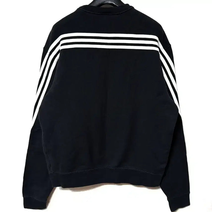 [BUNJANG] Adidas Firebird Three-Stripe Sweatshirt Black and White / [M,95]아디다스 파이어버드 삼선 맨투맨 검흰