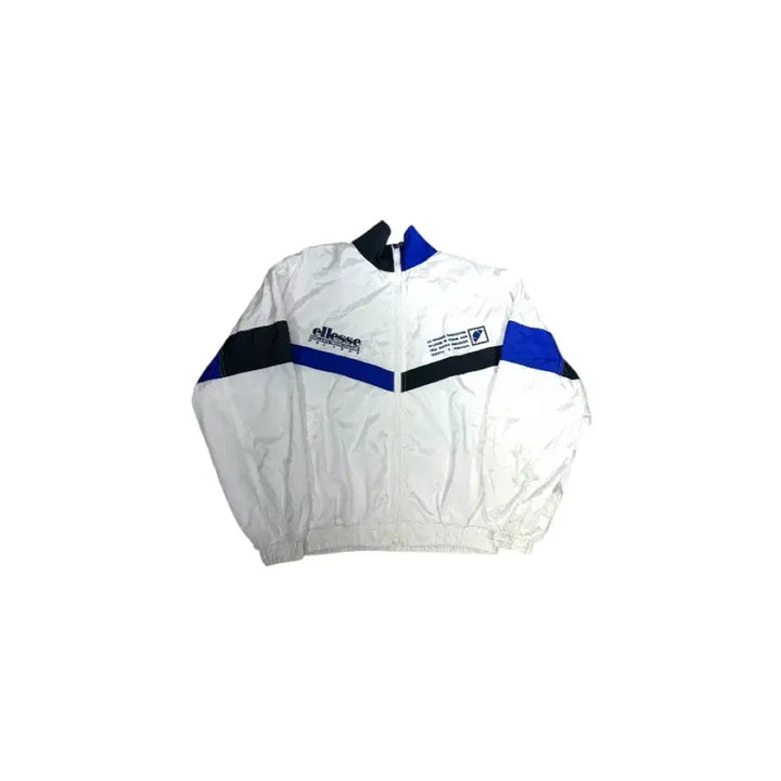 [BUNJANG] Ellesse Old School White Oversized Windbreaker Jacket / 엘레쎄 올드스쿨 화이트 오버핏 바람막이 자켓 L