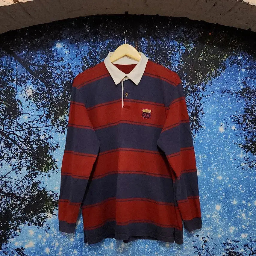[SOLD OUT] [1492MILES] 남성 1492마일 버건디 스트라이프 카라티 105