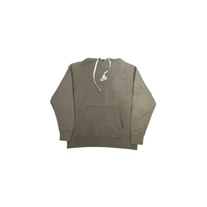 [BUNJANG] Nike Brown White Mid Swoosh Oversized Hoodie M / 나이키 브라운 화이트 미드 스우시 올드스쿨 오버핏 후드티 M