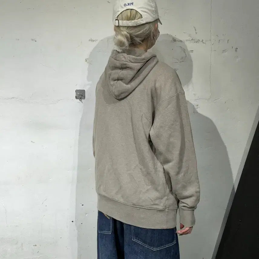 [BUNJANG] Nike Brown White Mid Swoosh Oversized Hoodie M / 나이키 브라운 화이트 미드 스우시 올드스쿨 오버핏 후드티 M