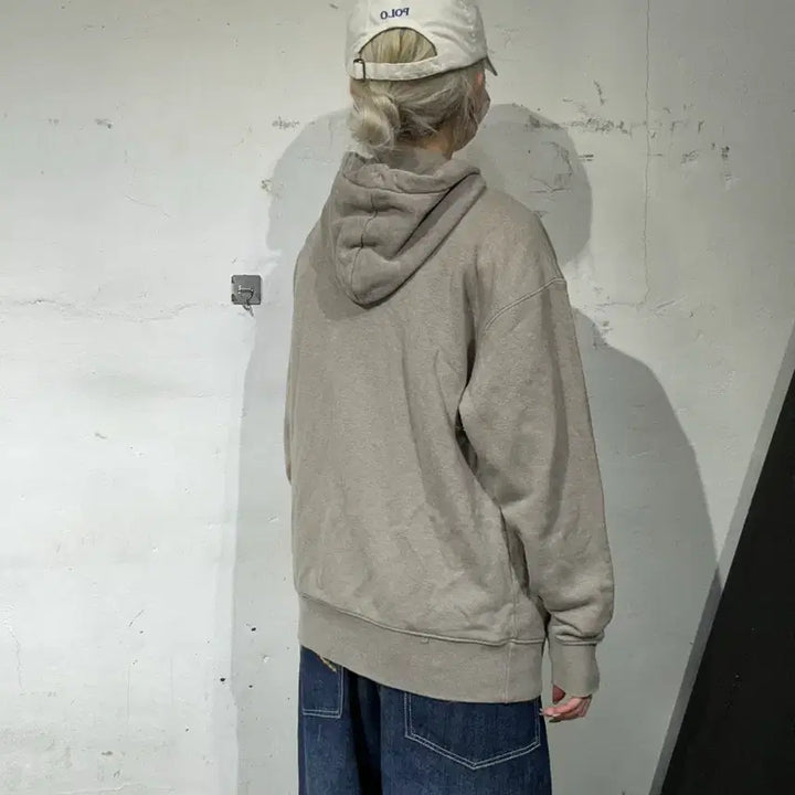 [BUNJANG] Nike Brown White Mid Swoosh Oversized Hoodie M / 나이키 브라운 화이트 미드 스우시 올드스쿨 오버핏 후드티 M