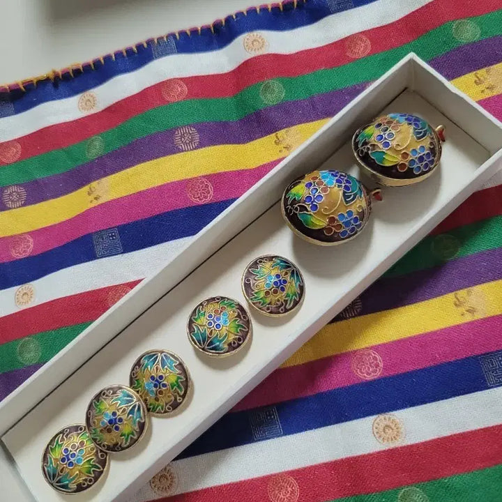 [SOLD OUT] 미사용) 은칠보 포도문 마고자단추