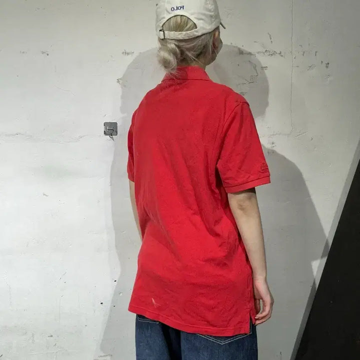 [SOLD OUT] 나이키 레드 잉글랜드 화이트 로고 축구팀 반팔티 L
