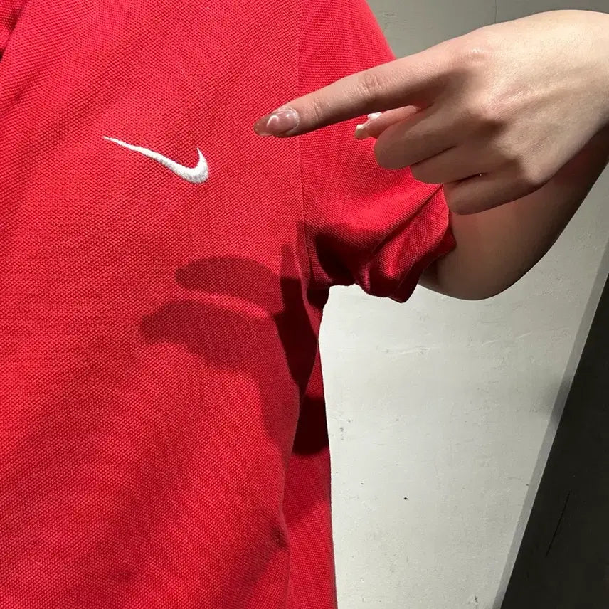 [SOLD OUT] 나이키 레드 잉글랜드 화이트 로고 축구팀 반팔티 L