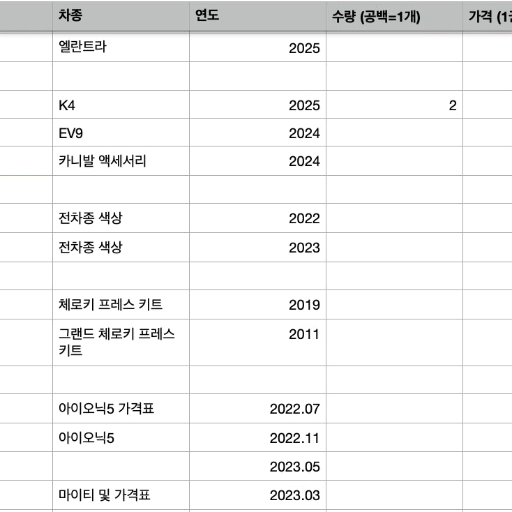 [BUNJANG] Assorted Car Catalogs (Hyundai/Kia/Lincoln/Jeep) / 각종 자동차 카탈로그 판매합니다 (현대/기아/링컨/지프)