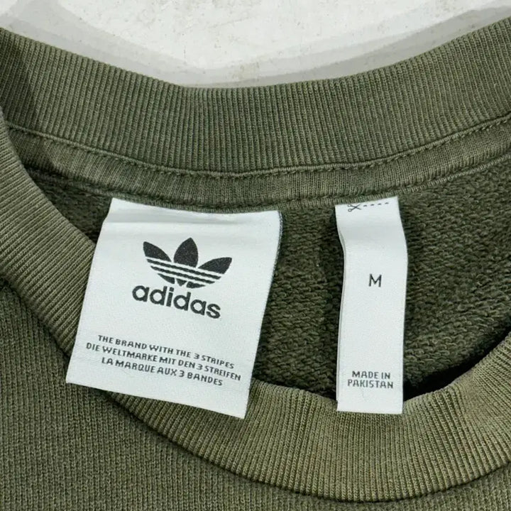 [BUNJANG] Adidas Khaki White Big Logo Sweatshirt / 아디다스 카키 화이트 빅 로고 스웻 셔츠 맨투맨 M