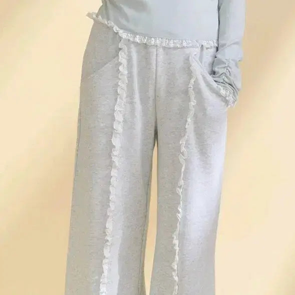 [BUNJANG] merry jenny Lace Frill Sweat Pants / 메리제니 레이스 프릴 스웨트 팬츠 merry jenny