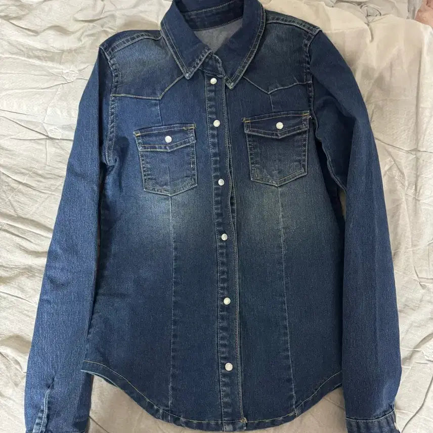 [BUNJANG] Dorony Western Denim Pocket Shirt (S) / (배포) 도로니 웨스턴 데님 포켓 셔츠 s