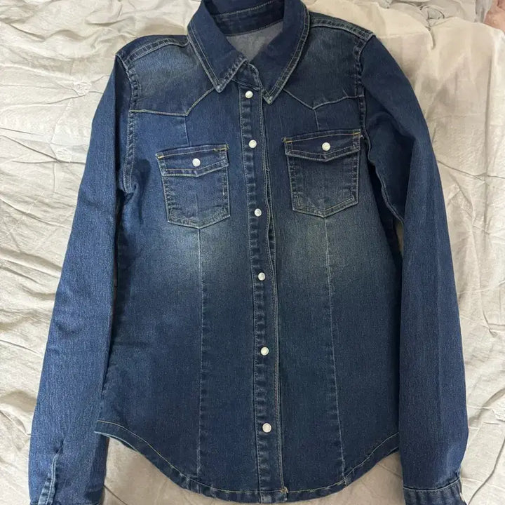 [BUNJANG] Dorony Western Denim Pocket Shirt (S) / (배포) 도로니 웨스턴 데님 포켓 셔츠 s