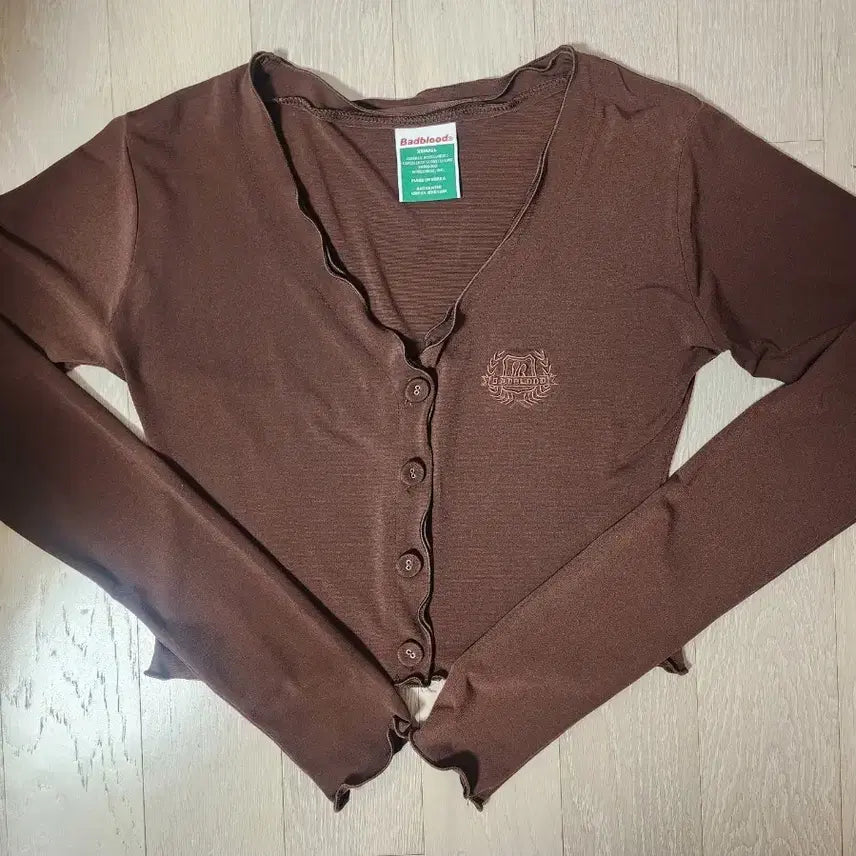 [SOLD OUT] 새상품) 배드블러드 에고 러플 가디건 XS 초콜릿