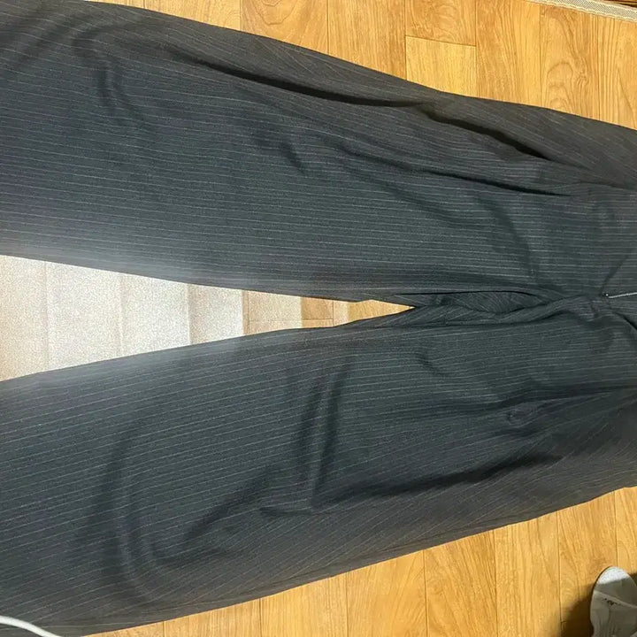 [BUNJANG] Coore Stripe Wool Blend Harrington Pants Set / [XL] 쿠어 스트라이프 울 블렌드 해링턴 팬츠 셋업