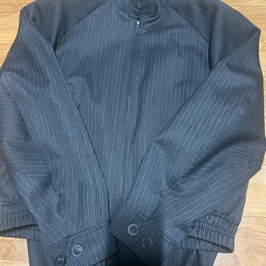 [BUNJANG] Coore Stripe Wool Blend Harrington Pants Set / [XL] 쿠어 스트라이프 울 블렌드 해링턴 팬츠 셋업