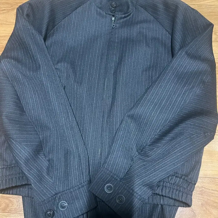 [BUNJANG] Coore Stripe Wool Blend Harrington Pants Set / [XL] 쿠어 스트라이프 울 블렌드 해링턴 팬츠 셋업