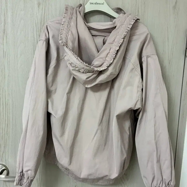[BUNJANG] Mischief Bonnet Hood Jacket Pink Beige M Windbreaker / 미스치프 보넷 후드 자켓 핑크 베이지 M 바람막이